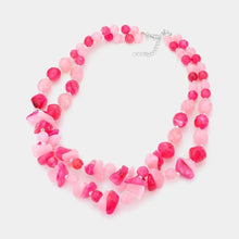 Load image into Gallery viewer, Pink Marble Beads Double Layered Necklace
