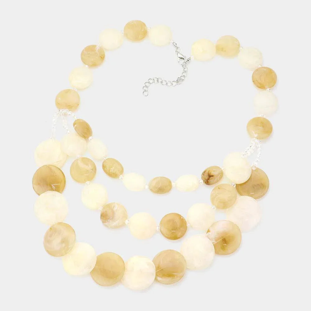 Marble Beads Layered Necklace - Jewelry Store by Erik Rayo