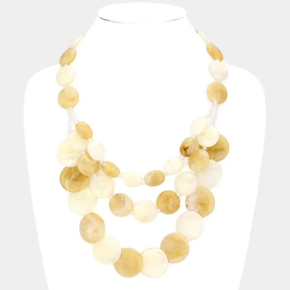Marble Beads Layered Necklace - Jewelry Store by Erik Rayo