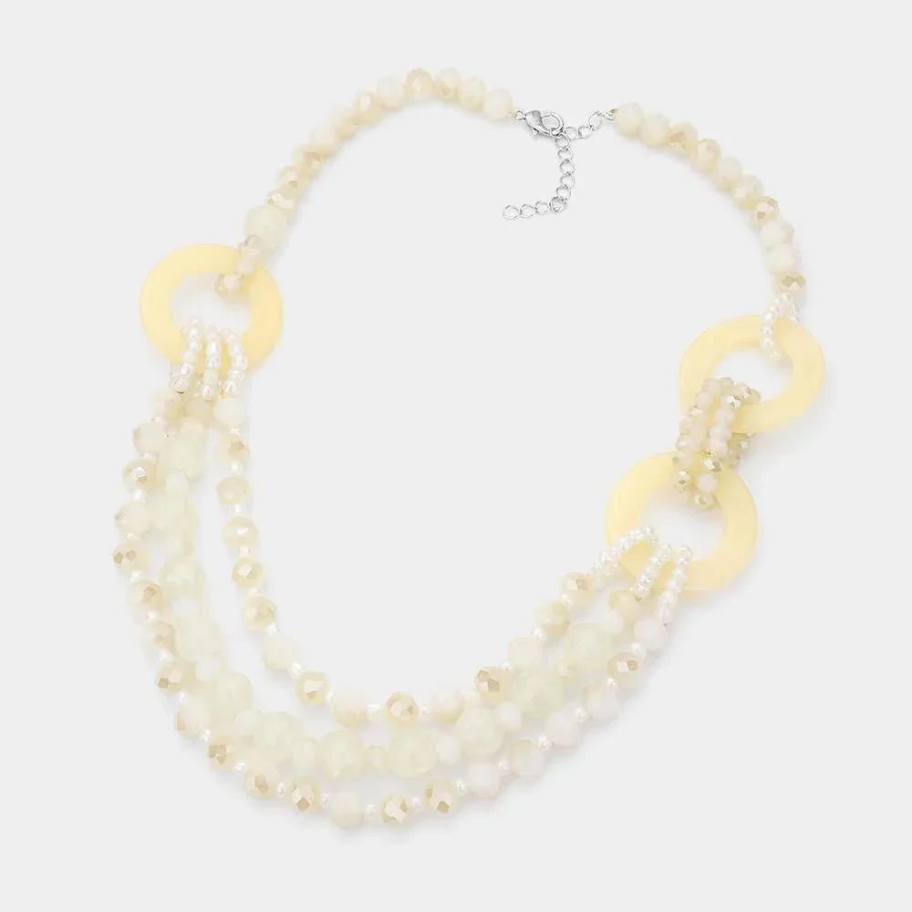 Marble Beads Link Triple layered Necklace - Jewelry Store by Erik Rayo