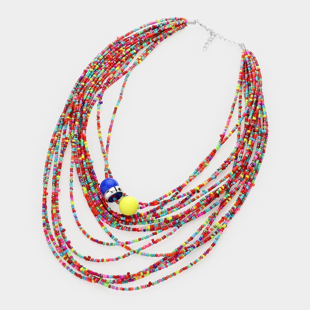 Seed Beaded Bib Necklace - Jewelry Store by Erik Rayo
