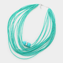 Load image into Gallery viewer, Turquoise Seed Beaded Bib Necklace
