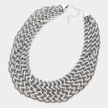 Load image into Gallery viewer, White Braided Seed Beaded Necklace
