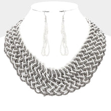 Load image into Gallery viewer, White Braided Seed Beaded Necklace
