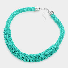 Load image into Gallery viewer, Turquoise Braided Seed Beaded Necklace
