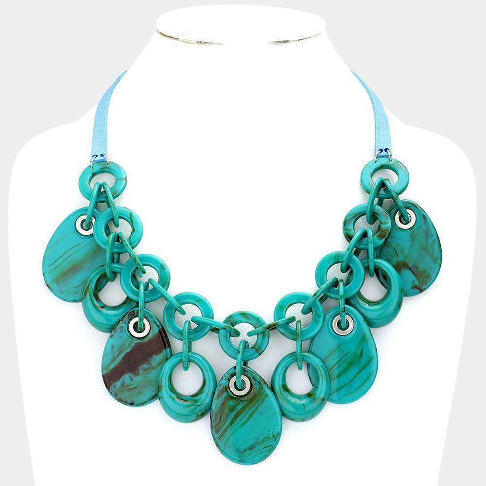 Turquoise Resin Teardrop Statement Necklace - Jewelry Store by Erik Rayo