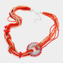 Load image into Gallery viewer, Red Knot Seed Beaded Multi Layered Necklace
