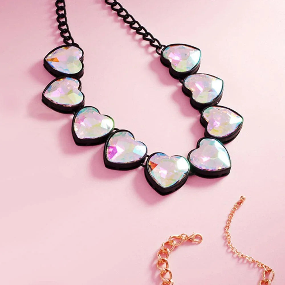 Black Heart Stone Cluster Necklace - Jewelry Store by Erik Rayo