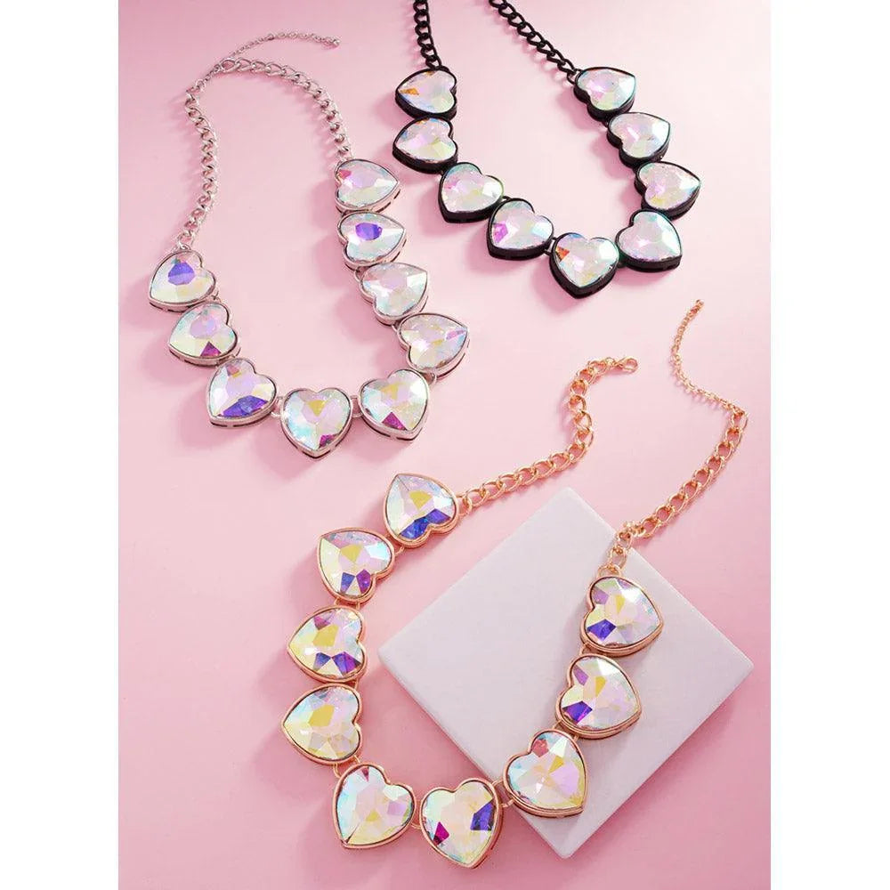 Gold Heart Stone Cluster Necklace - Jewelry Store by Erik Rayo