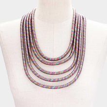 Load image into Gallery viewer, Gold Multi Layered Coil Pope Bib Necklace
