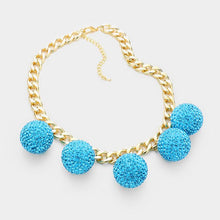 Load image into Gallery viewer, Gold Metal Chain Shamballa Ball Necklace
