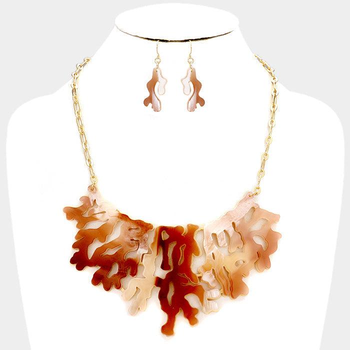 Peach Celluloid Reef Statement Necklace