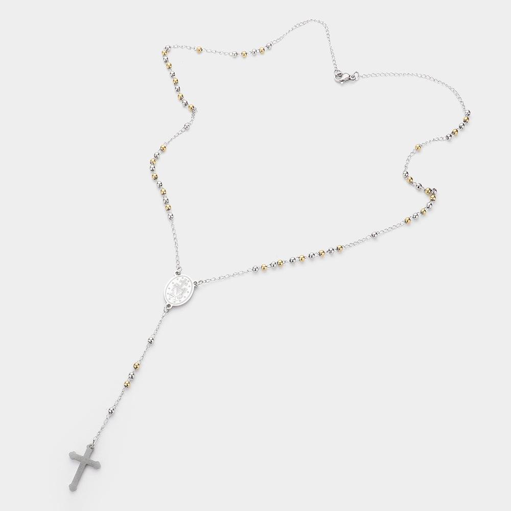 Gold Stainless Steel Rosaries Necklace - Jewelry Store by Erik Rayo