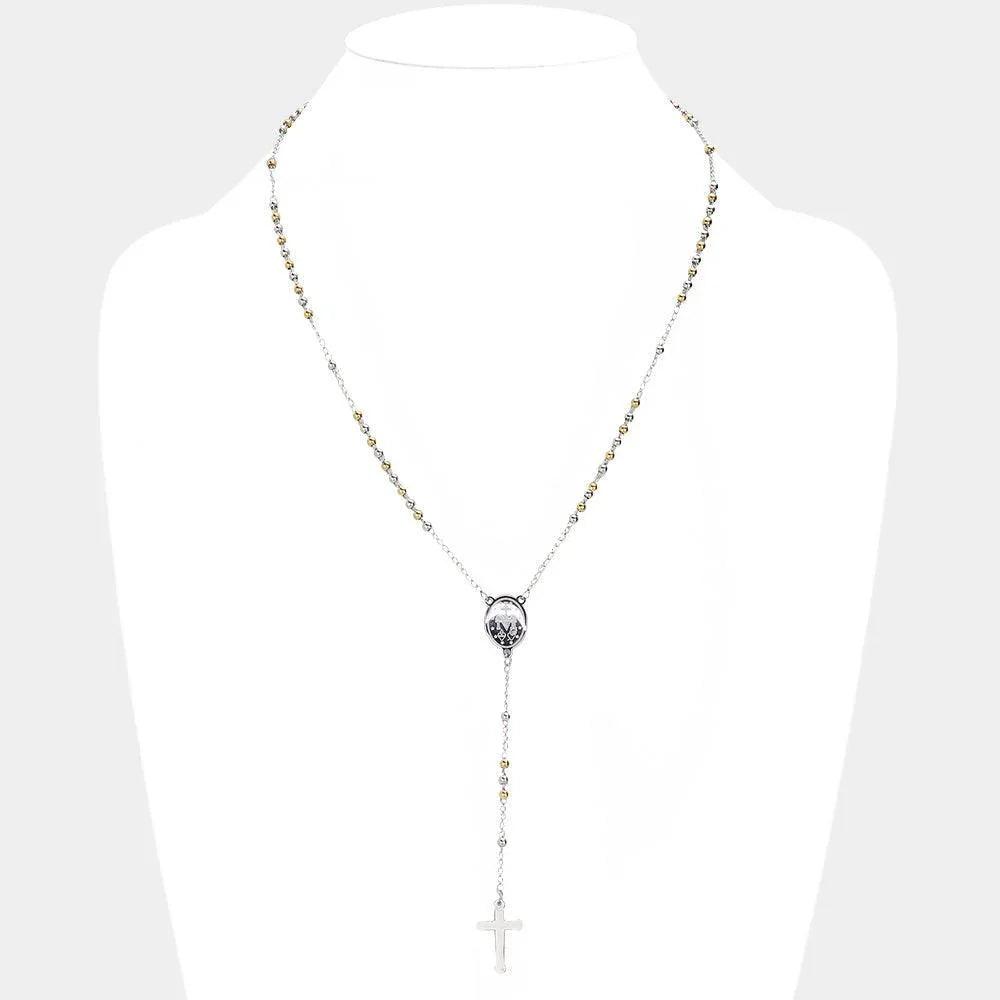 Gold Stainless Steel Rosaries Necklace - Jewelry Store by Erik Rayo
