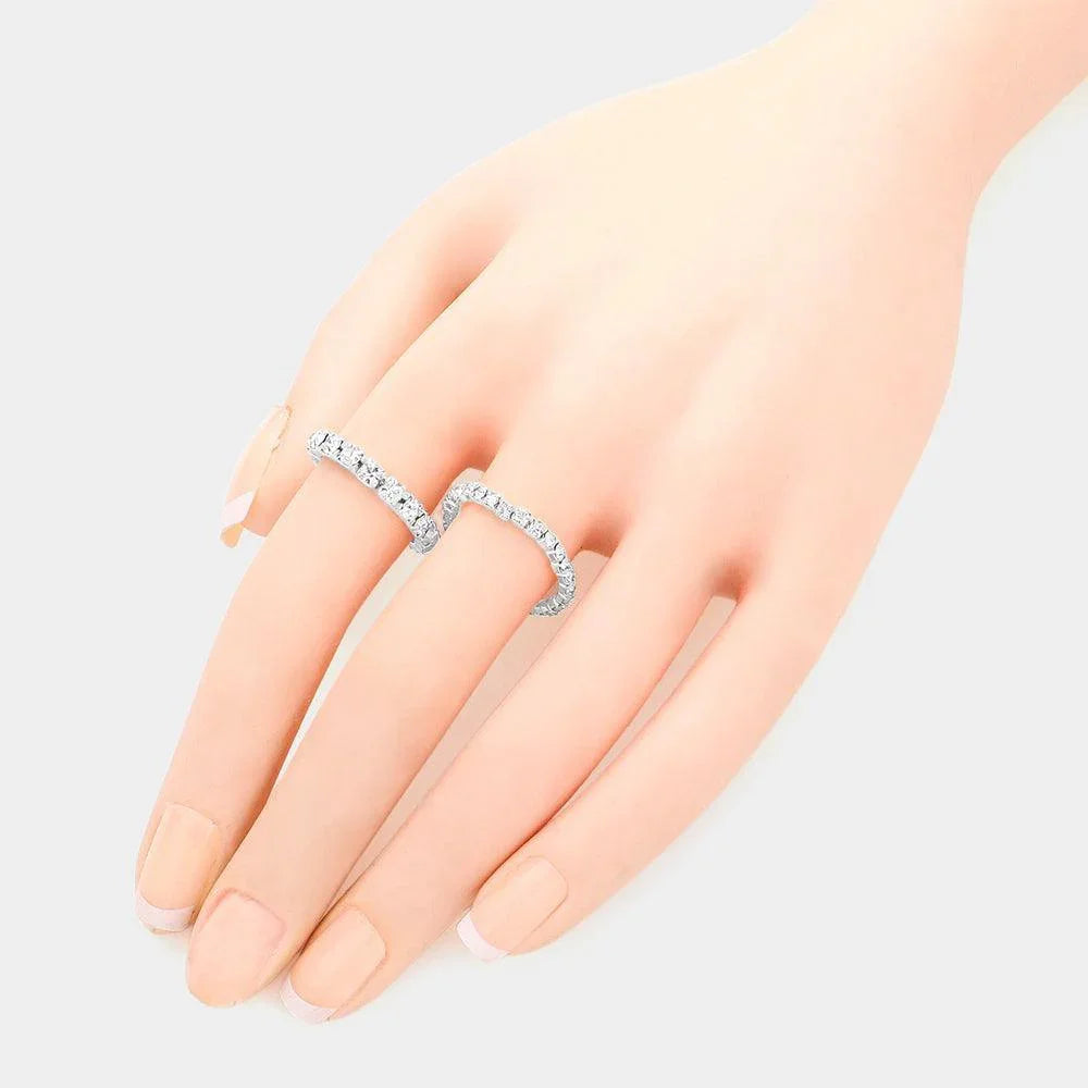 2PCS - Rhinestone Stretch Rings - Jewelry Store by Erik Rayo