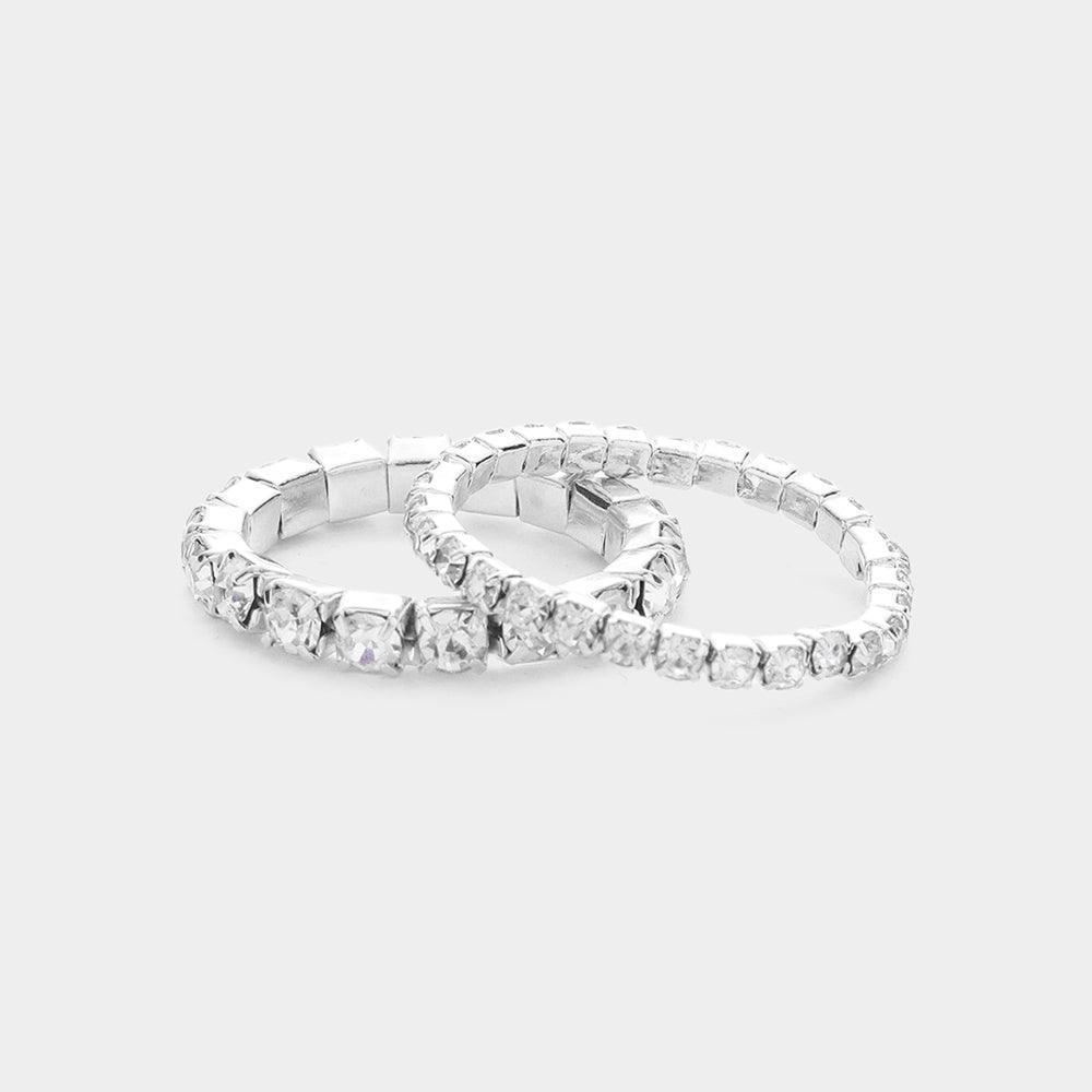 2PCS - Rhinestone Stretch Rings - Jewelry Store by Erik Rayo