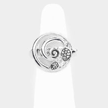 Load image into Gallery viewer, Silver Antique Metal Turtle Stretch Ring
