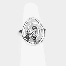Load image into Gallery viewer, Silver Antique Metal Turtle Stretch Ring
