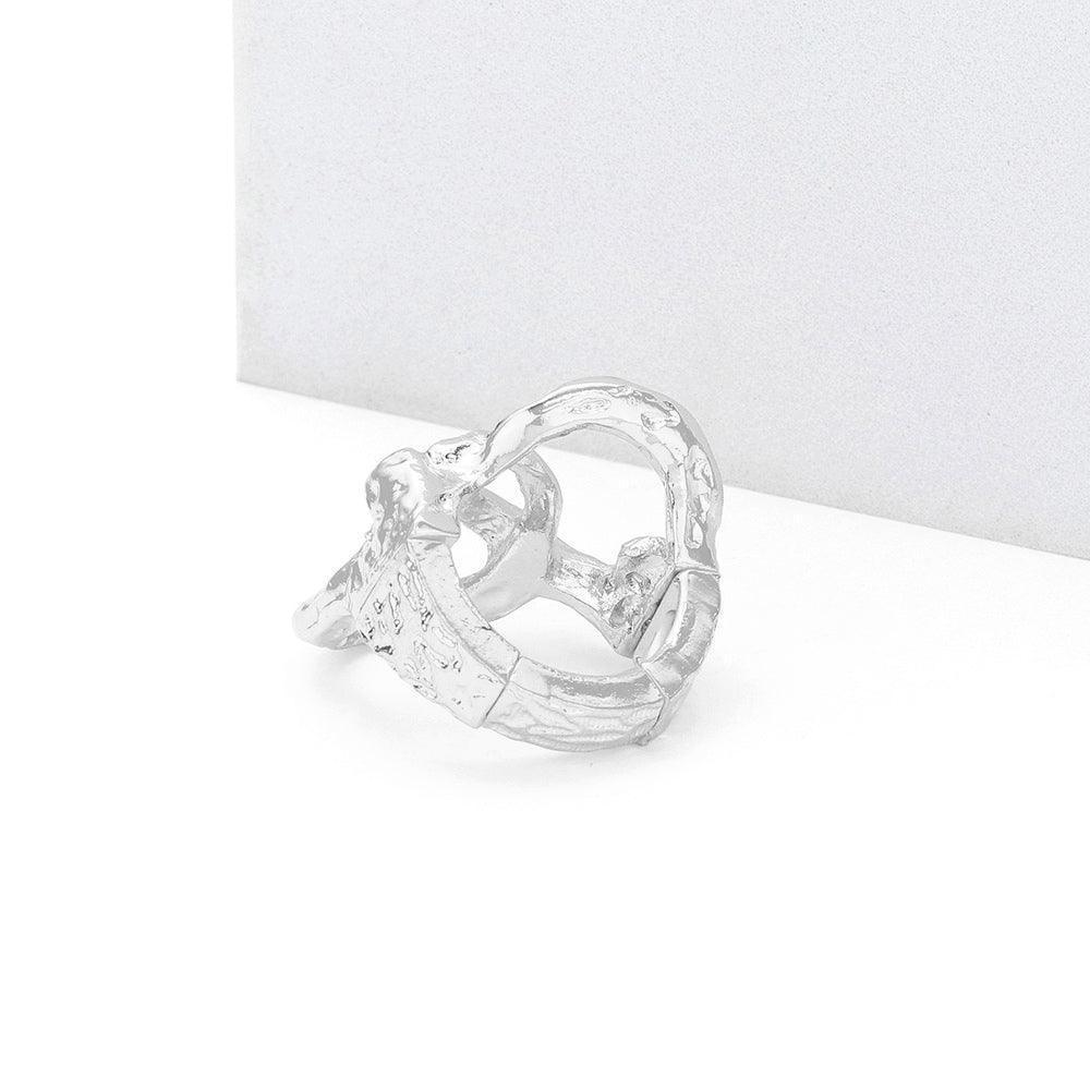 Double Open Metal Circle Link Stretch Ring - Jewelry Store by Erik Rayo