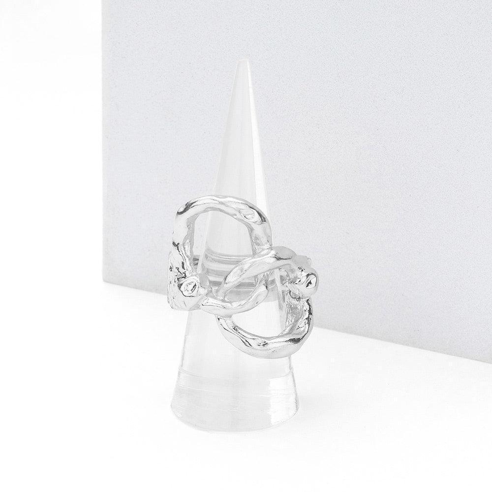 Double Open Metal Circle Link Stretch Ring - Jewelry Store by Erik Rayo