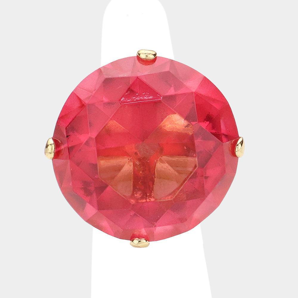 Amethyst Crystal Diamond Stretch Ring - Jewelry Store by Erik Rayo