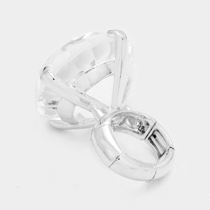 Crystal Diamond Stretch Ring - Jewelry Store by Erik Rayo
