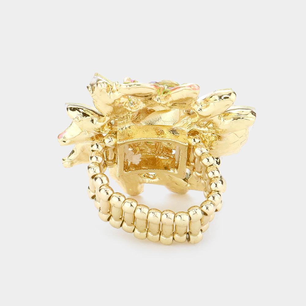 Floral Multi Stone Stretch Ring - Jewelry Store by Erik Rayo