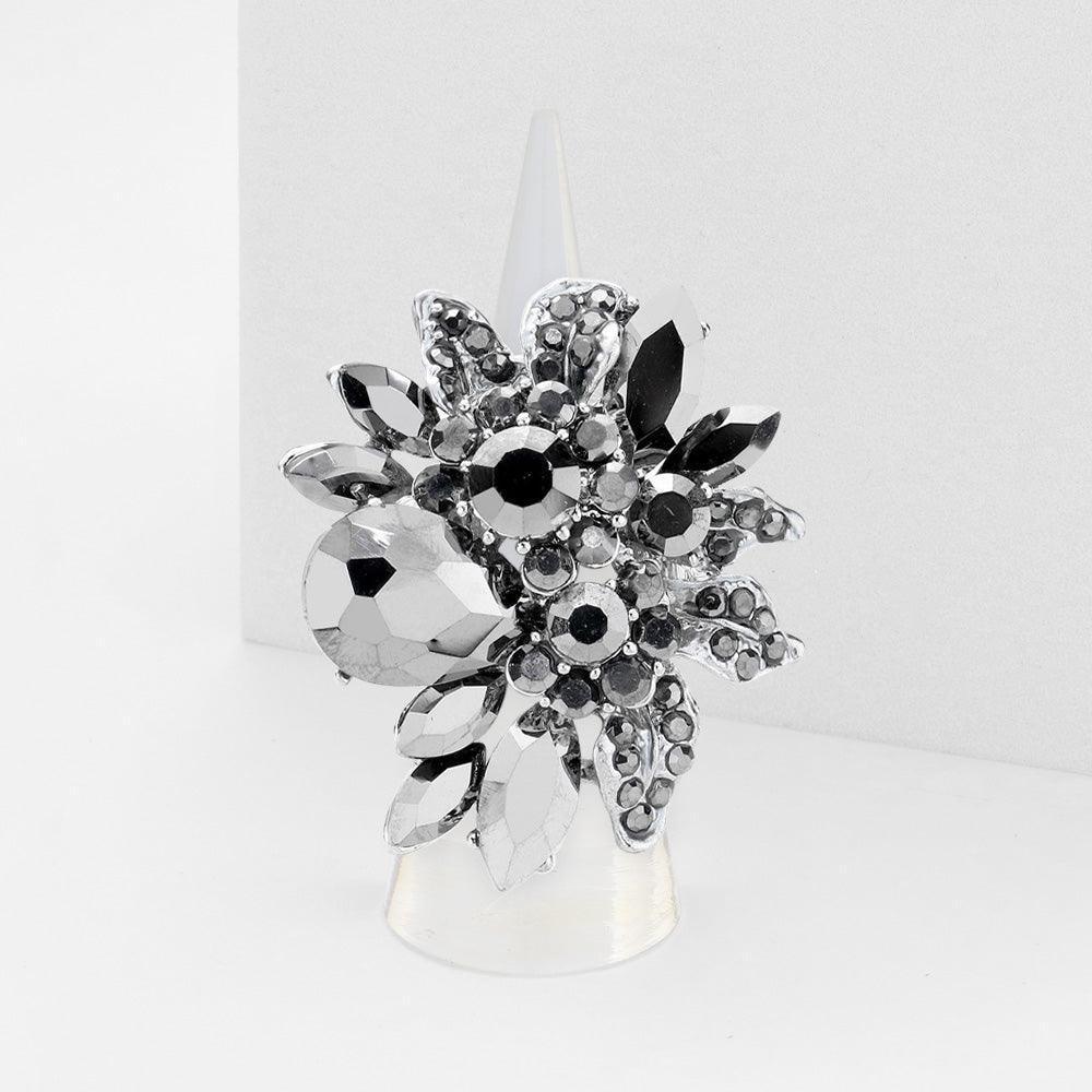 Floral Multi Stone Stretch Ring - Jewelry Store by Erik Rayo