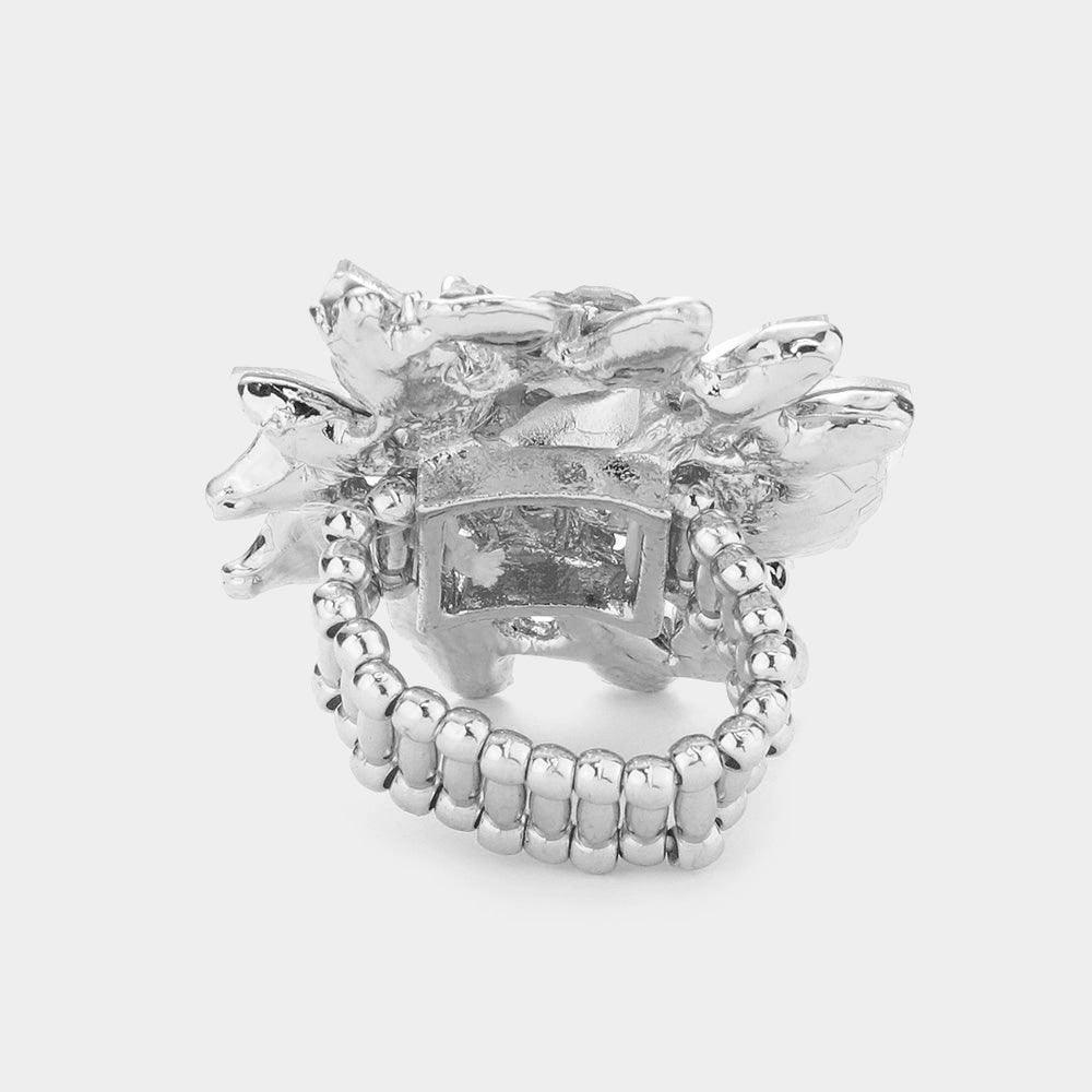 Floral Multi Stone Stretch Ring - Jewelry Store by Erik Rayo