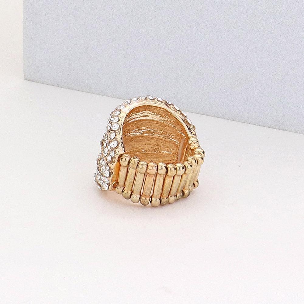 Red Rhinestone Pave Stretch Ring - Jewelry Store by Erik Rayo