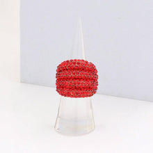 Load image into Gallery viewer, Red Rhinestone Pave Stretch Ring
