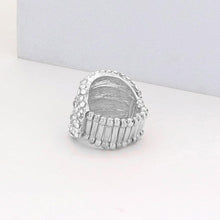 Load image into Gallery viewer, Silver Rhinestone Pave Stretch Ring
