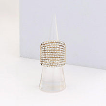 Load image into Gallery viewer, Clear Rhinestone Pave Multi Row Stretch Ring
