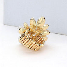Load image into Gallery viewer, Gold Crystal Stone Cluster Stretch Ring
