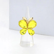 Load image into Gallery viewer, Yellow Butterfly Crystal Stone Cluster Stretch Ring
