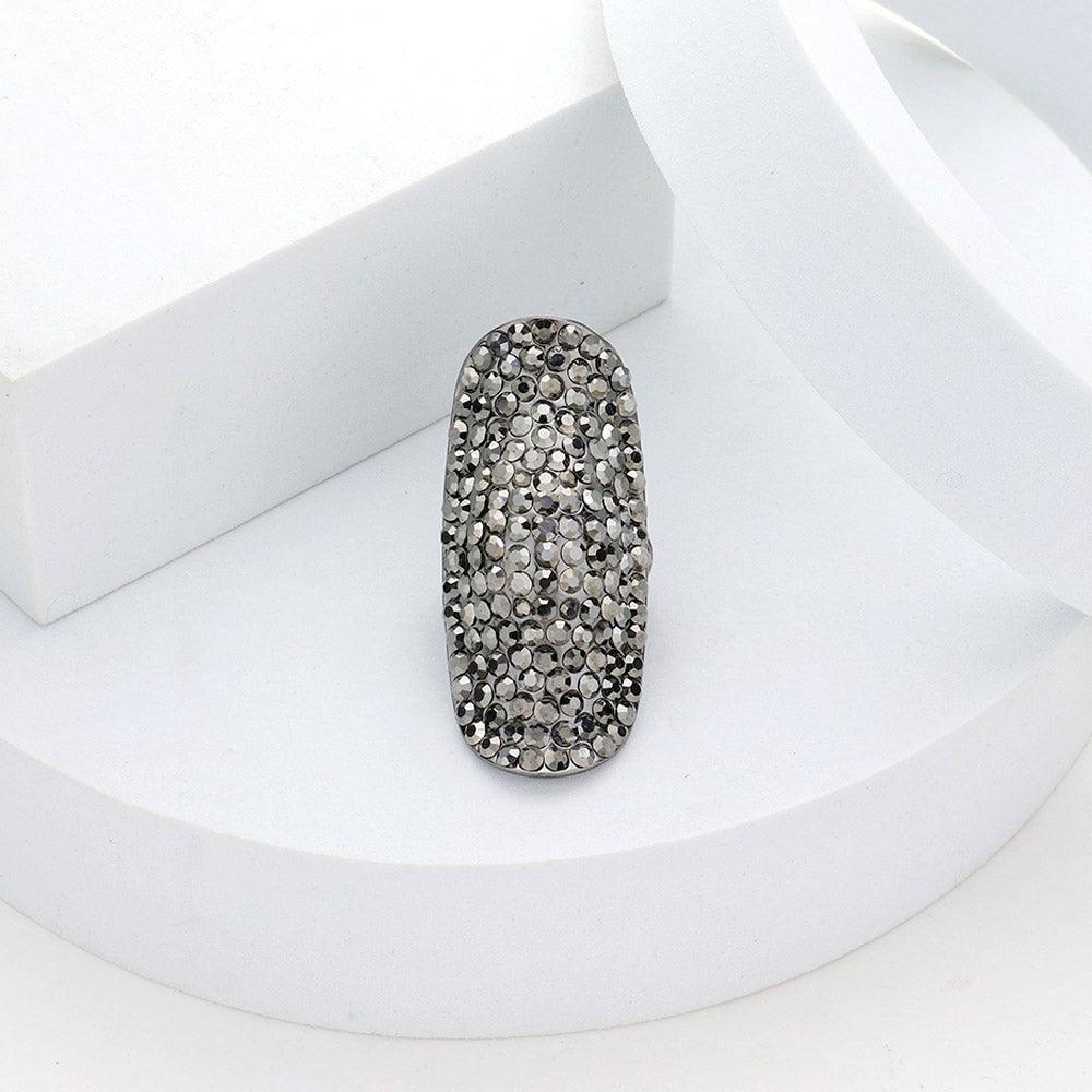 Crystal Rhinestone Pave Stretch Cocktail Ring - Jewelry Store by Erik Rayo
