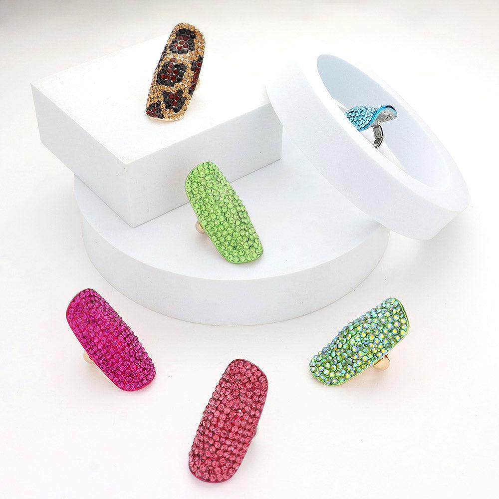 Crystal Rhinestone Pave Stretch Cocktail Ring - Jewelry Store by Erik Rayo