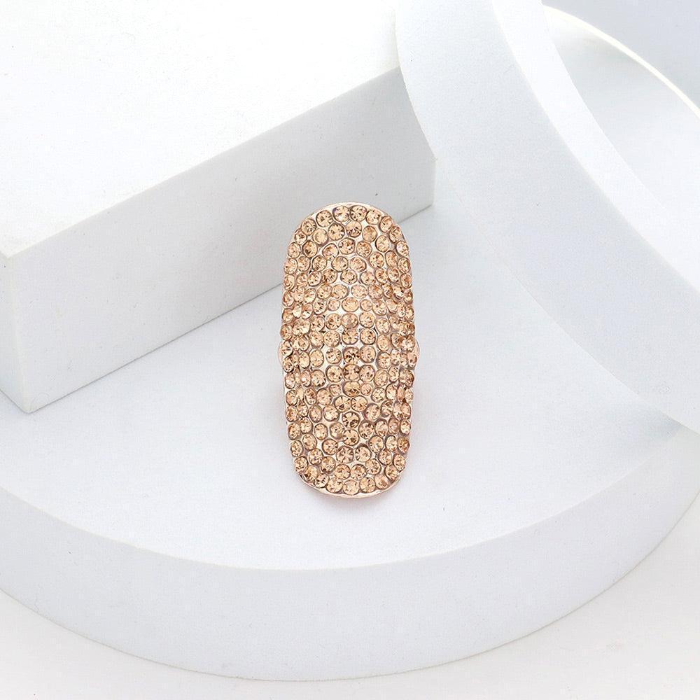 Crystal Rhinestone Pave Stretch Cocktail Ring - Jewelry Store by Erik Rayo