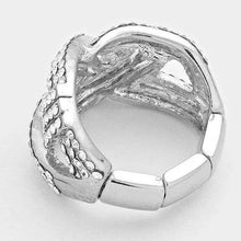 Load image into Gallery viewer, Clear Twisted crystal rhinestone stretch ring
