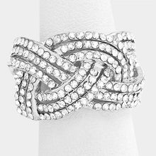 Load image into Gallery viewer, Clear Twisted crystal rhinestone stretch ring
