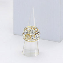 Load image into Gallery viewer, Gold Round Stone Embellished Stretch Ring
