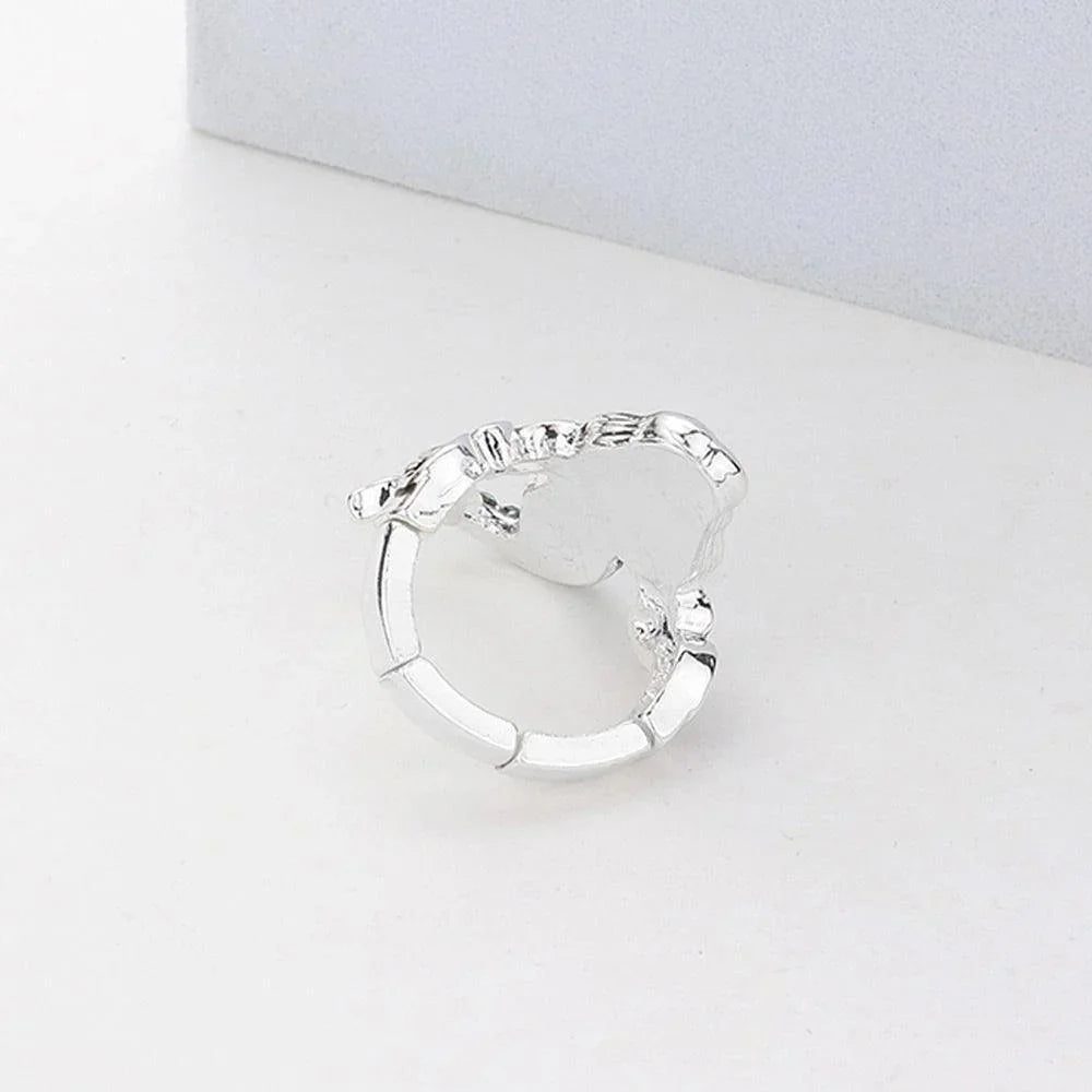 Aqua Stone Paved Mermaid Stretch Ring - Jewelry Store by Erik Rayo