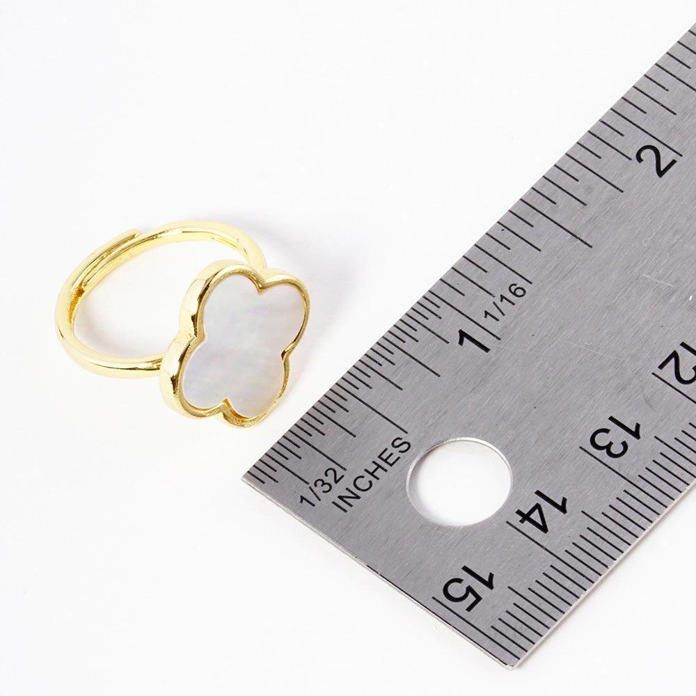 Black 14K Gold Dipped Enamel Quatrefoil Ring - Jewelry Store by Erik Rayo