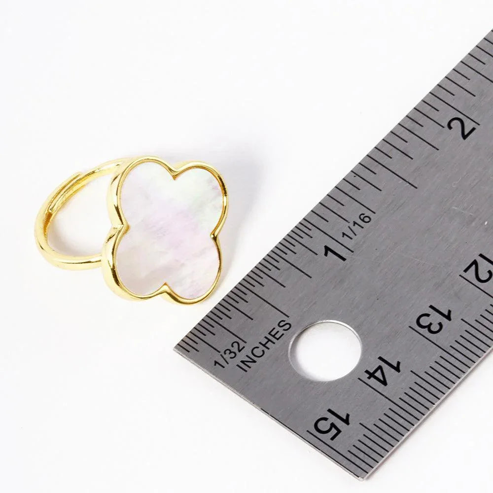 Black 14K Gold Dipped Enamel Quatrefoil Ring - Jewelry Store by Erik Rayo