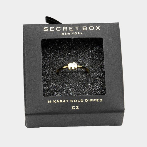 14K Gold Dipped CZ Elephant Ring - Jewelry Store by Erik Rayo