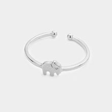 Load image into Gallery viewer, White 24k White Gold Dipped CZ Elephant Ring
