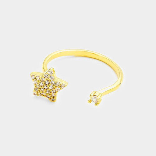 14K Gold Dipped CZ Star Ring - Jewelry Store by Erik Rayo