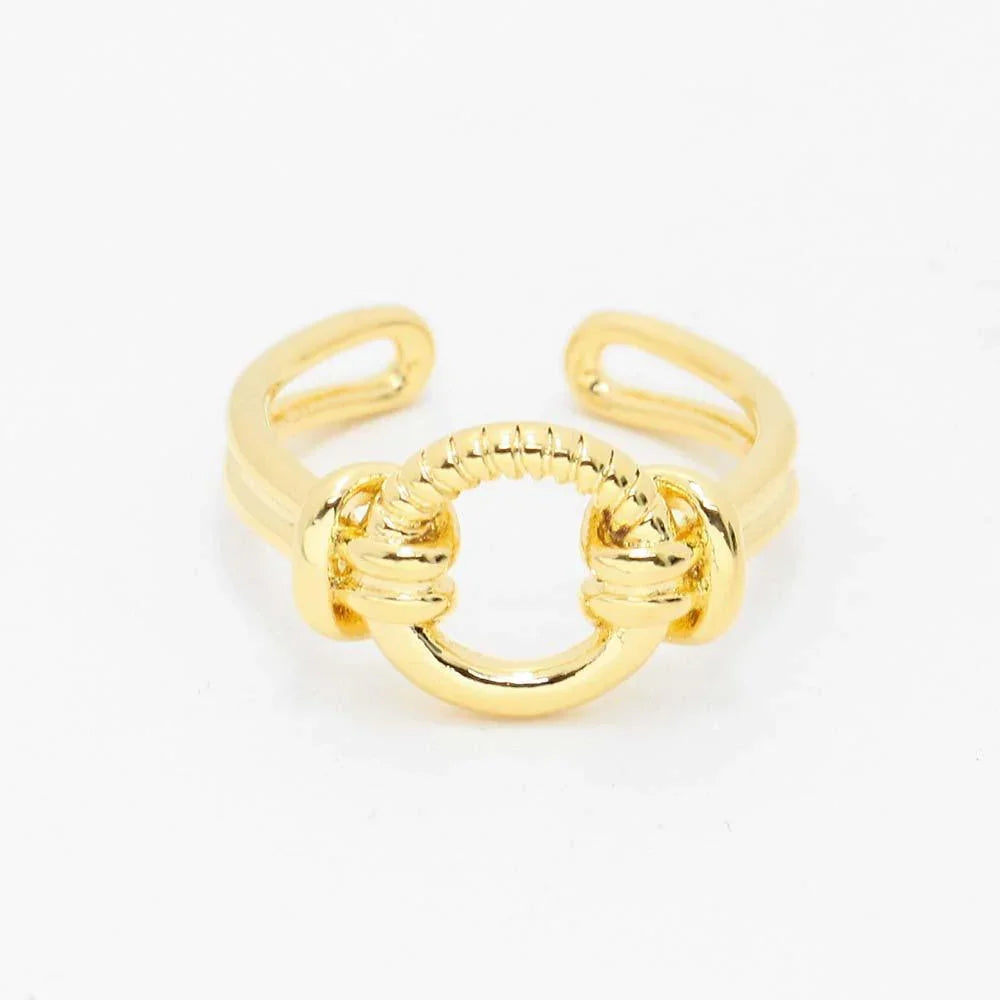 14K Gold Dipped Open Circle Accented Ring - Jewelry Store by Erik Rayo