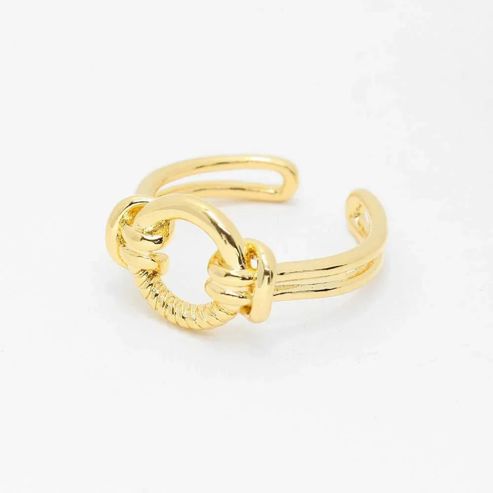 14K Gold Dipped Open Circle Accented Ring - Jewelry Store by Erik Rayo