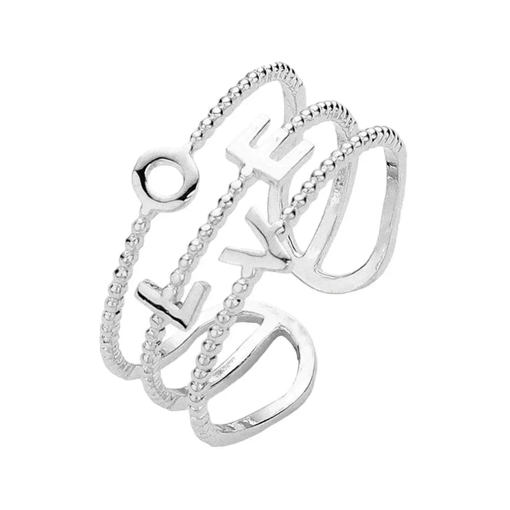 Brass Metal LOVE Message Split Ring - Jewelry Store by Erik Rayo